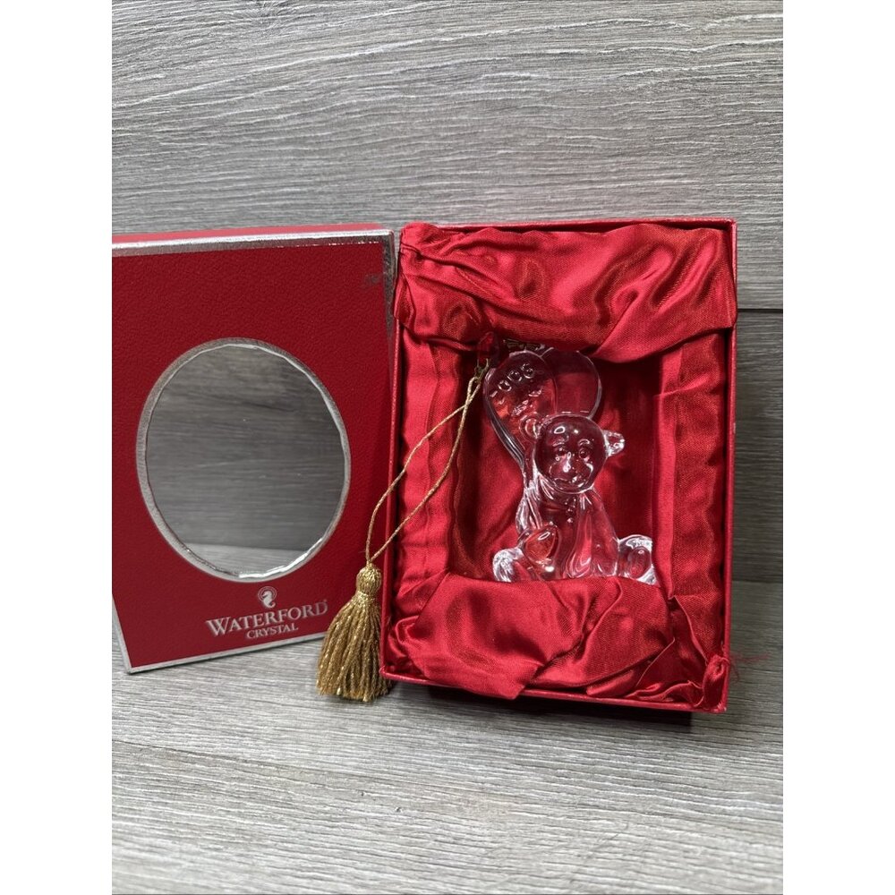 MARQUIS by WATERFORD  TEDDY BEAR CHRISTAL CHRISTMAS TREE  ORNAMENT.